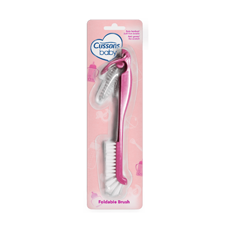Pink Baby Bottle & Nipple Brush